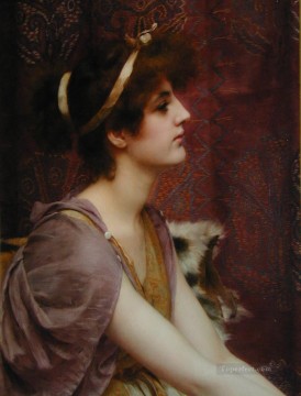 John William Godward Painting - Classical Beauty cropped Neoclassicist lady John William Godward